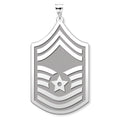 United States Air Force Senior Master Sergeant Pendant — silver and white metal front