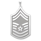 United States Air Force Senior Master Sergeant Pendant — silver and white metal front