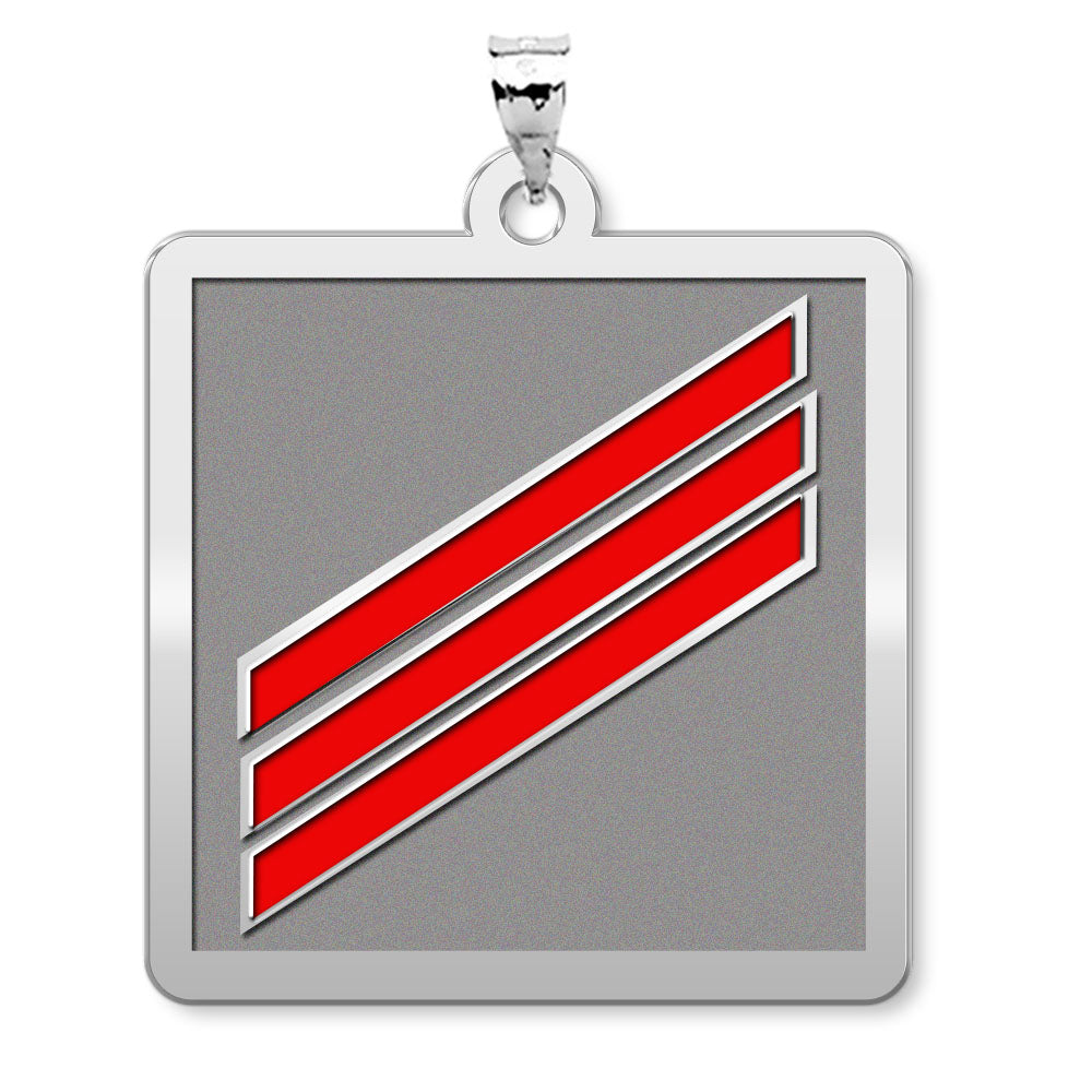 Unites States Coast Guard Fireman Pendant — silver and white metal front