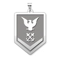 Unites States Coast Guard Petty Officer 3Rd Class Pendant — silver and white metal front