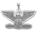 US Army National Guard Colonel Pendant — silver and white metal front
