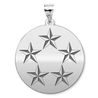 US Army National Guard General of the Army Pendant — silver and white metal front