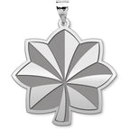 U.S Airforce National Guard Lieutenant Colonel Pendant — silver and white metal front