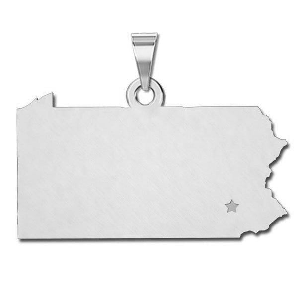 Pennsylvania pendant — merchant-approved grayscale silver-finish preview