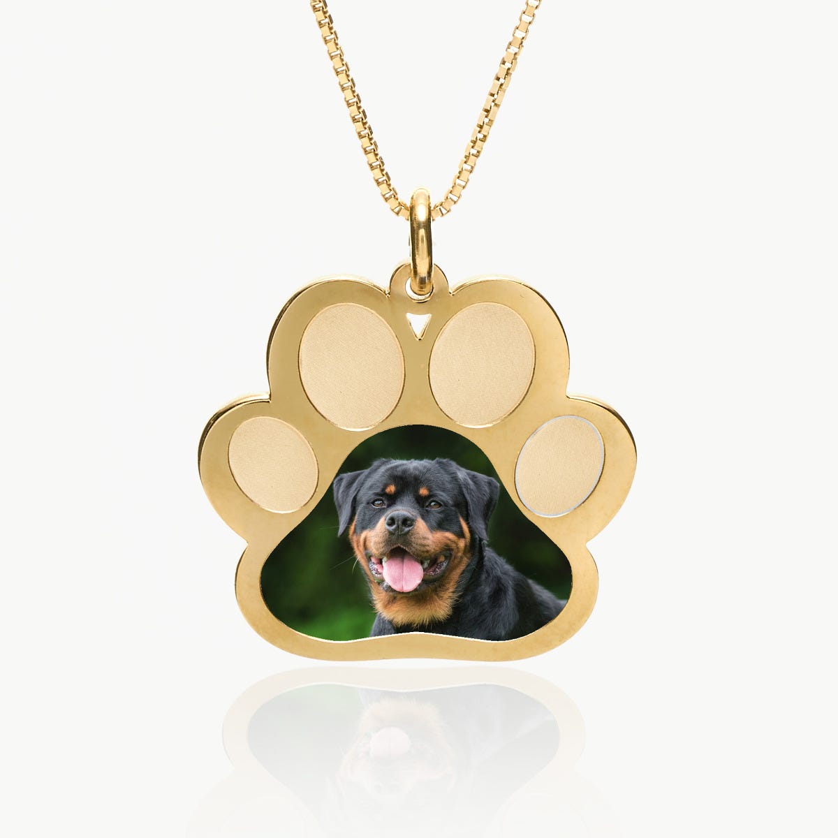 Stainless Steel Photo Engraved Paw Print Pendant