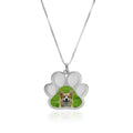 Stainless Steel Photo Engraved Paw Print Pendant