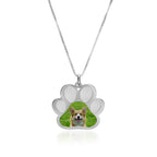 Stainless Steel Photo Engraved Paw Print Pendant