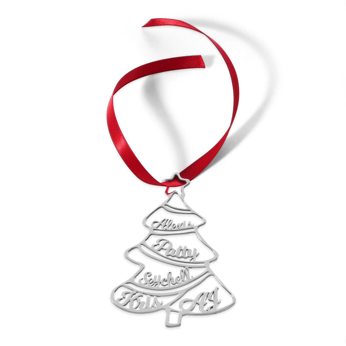 Personalized Christmas Tree Ornament with Up to 10 Names