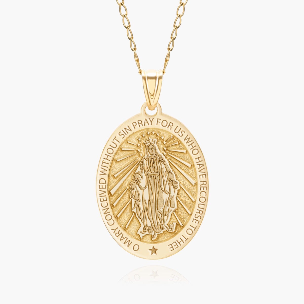 Miraculous Medal Oval Pendant
