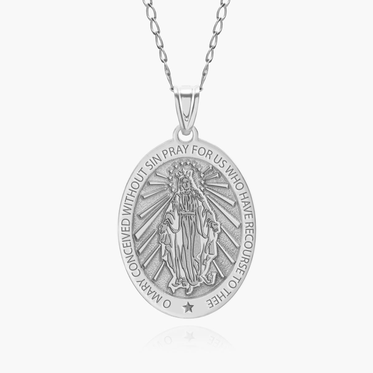 Miraculous Medal Oval Pendant