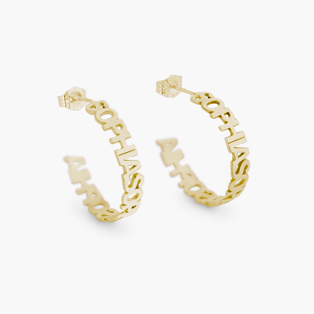 Custom Cut-Out Name Hoop Earrings