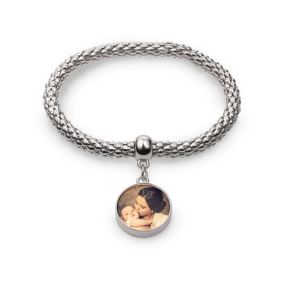 Photo Round Charm Bracelet