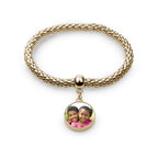 Round Photo Charm Stretch Bracelet