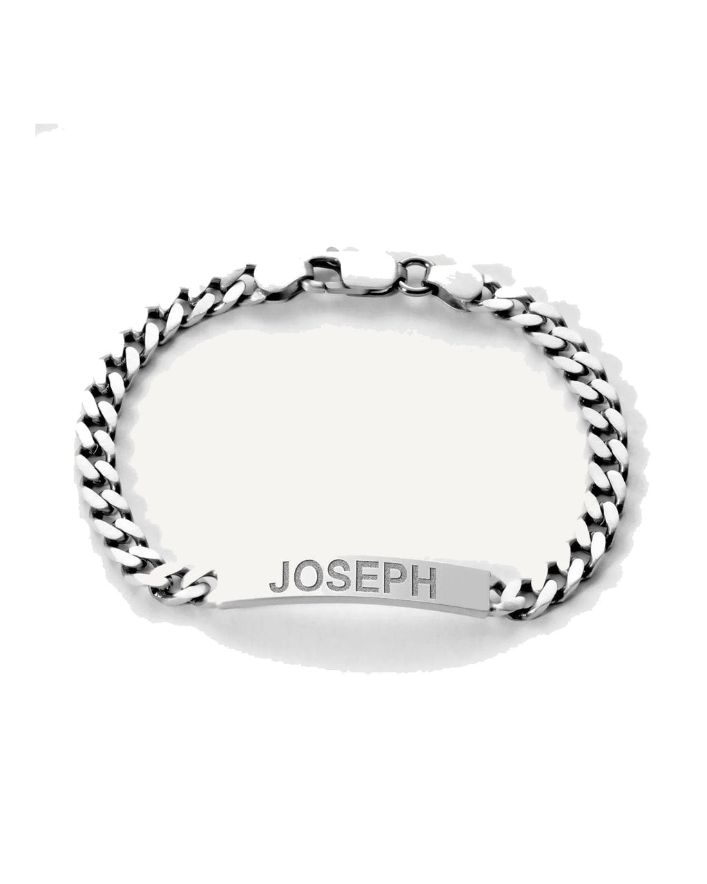 Custom Engraved Sterling Silver Curb Link ID Bracelet