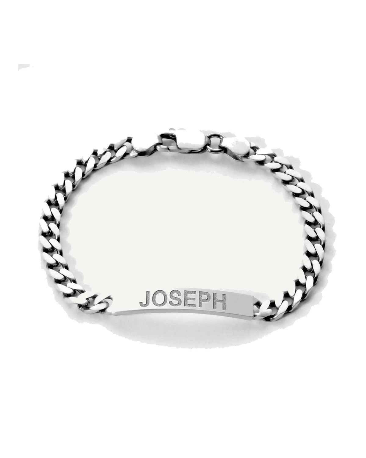 Custom Engraved Sterling Silver Curb Link ID Bracelet
