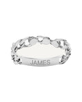Custom Engraved Sterling Silver Men's Curb Link ID Bracelet