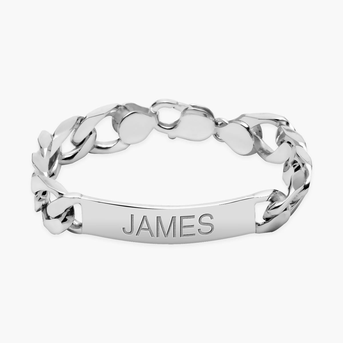 Custom Engraved Sterling Silver Women's Curb Link ID Bracelet