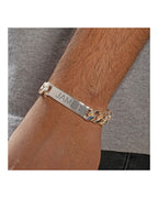 Custom Engraved Sterling Silver Men's Curb Link ID Bracelet
