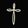 Marquise-Loop Cross Pendant With Diamond