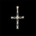 Cross Pendant With Sapphire And Diamonds