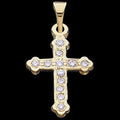 Stone-Row Cross Pendant With Diamond