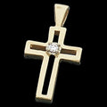 Diamond Openwork Cross Pendant