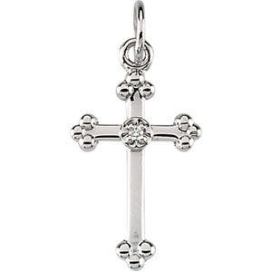 Diamond Ball-Ended Cross Pendant