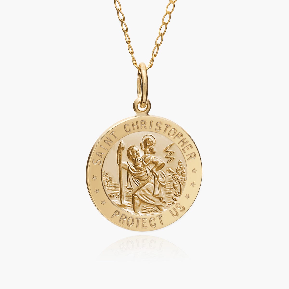 14K Gold Saint Christopher Medal