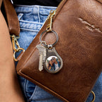 Stainless Steel Engravable Round Photo Keychain