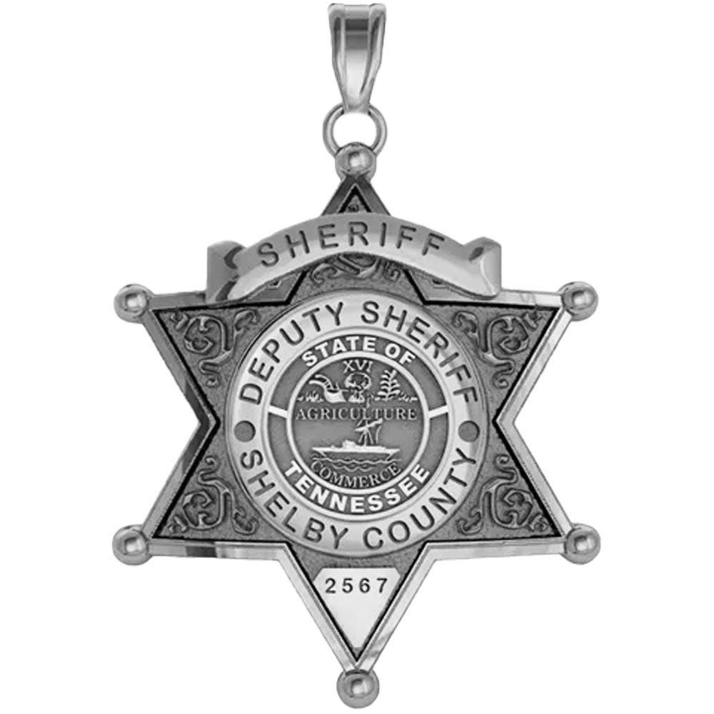 Personalized 6-Point Star Tennessee Sheriff Badge with Rank, Number & Dept.