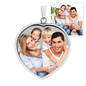 Heart Pendant with Bezel Photo Pendant Picture Charm