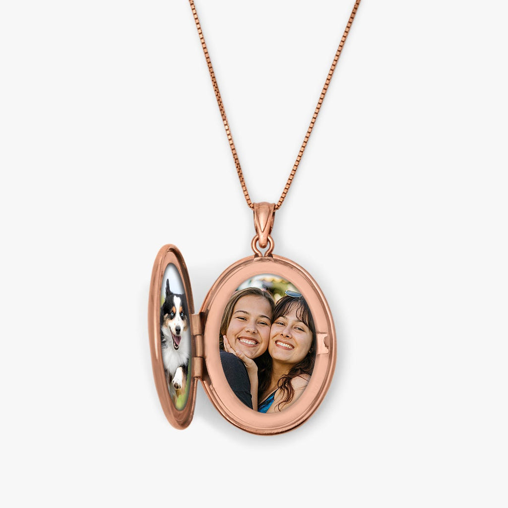 Rose Gold Plated Classic Oval Photo Locket