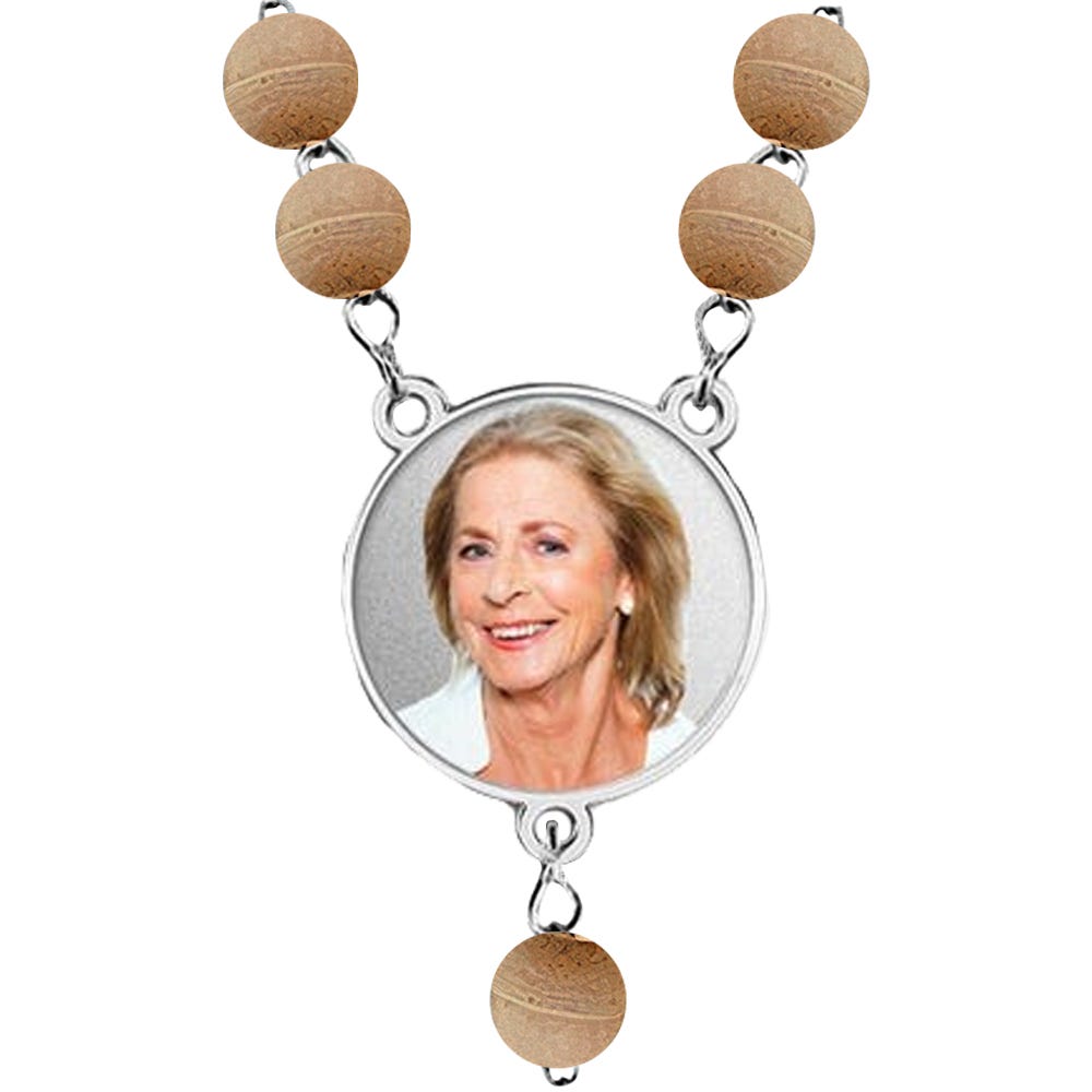 Sterling Silver Round Rosary Bead Necklace
