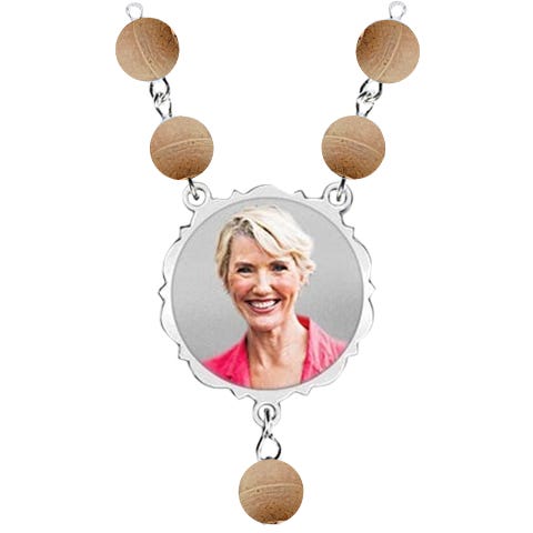 Scalloped Round Rosary Bead Necklace