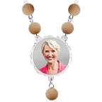 Scalloped Round Rosary Bead Necklace