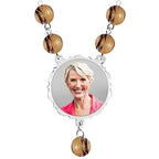 Scalloped Round Rosary Bead Necklace