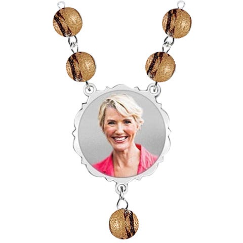 Scalloped Round Rosary Bead Necklace