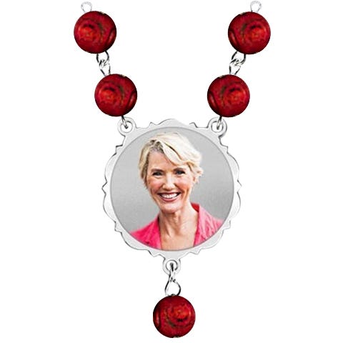 Scalloped Round Rosary Bead Necklace