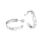 Pair of Hoop Shaped Block Name Earrings