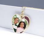 Tiffany Style Heart Swivel Photo Necklace