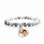 Photo Engraved Beaded Stretch Bracelet
