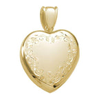 Solid 14K Yellow Gold Premium Weight Heart Photo Locket