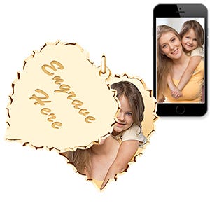 Scalloped Heart Swivel Photo Pendant