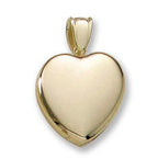 Solid 14K Yellow Gold Premium Weight Heart Photo Locket