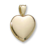 Solid 14K Yellow Gold Premium Weight Heart Photo Locket