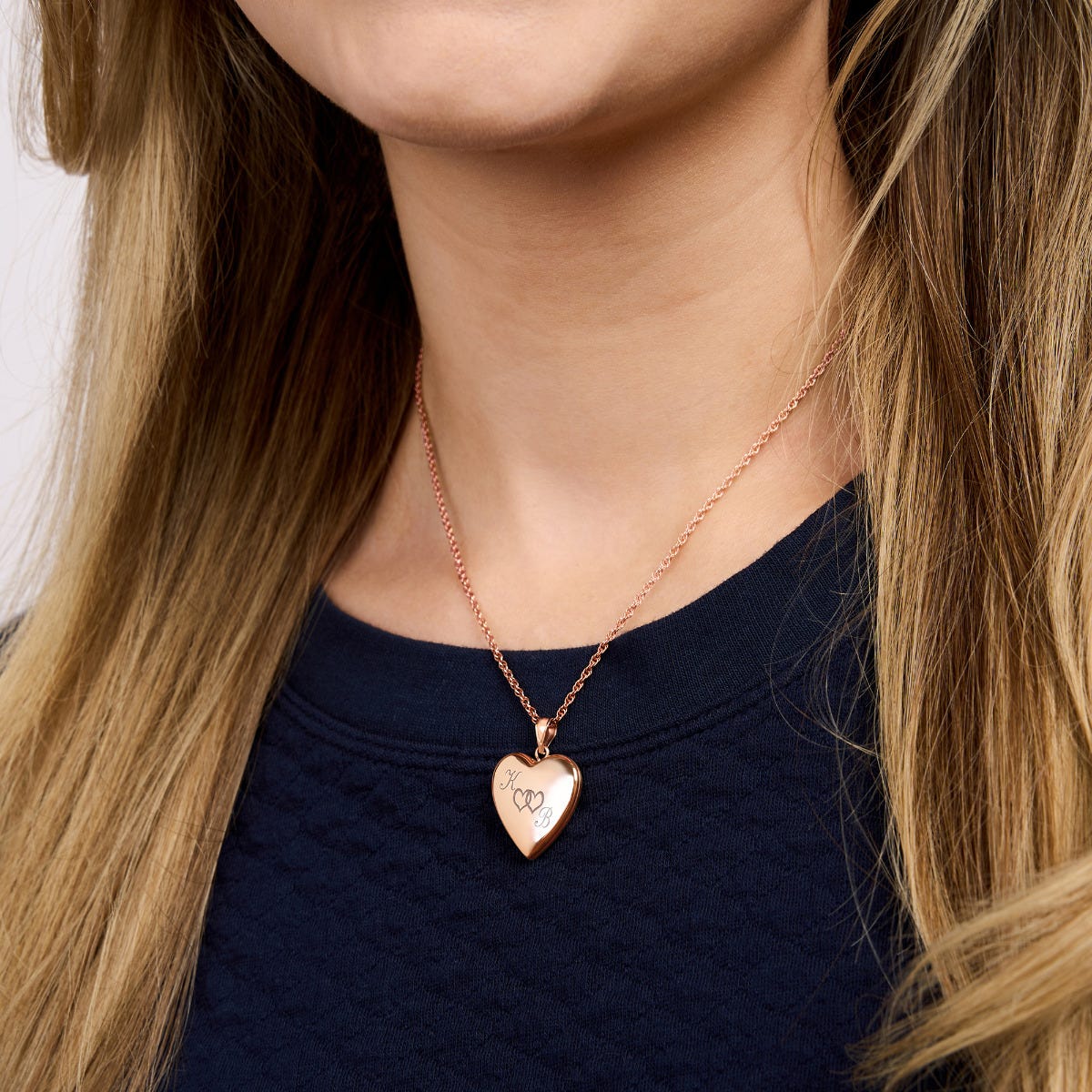 Rose Gold Plated " Together Forever" Heart Photo Locket