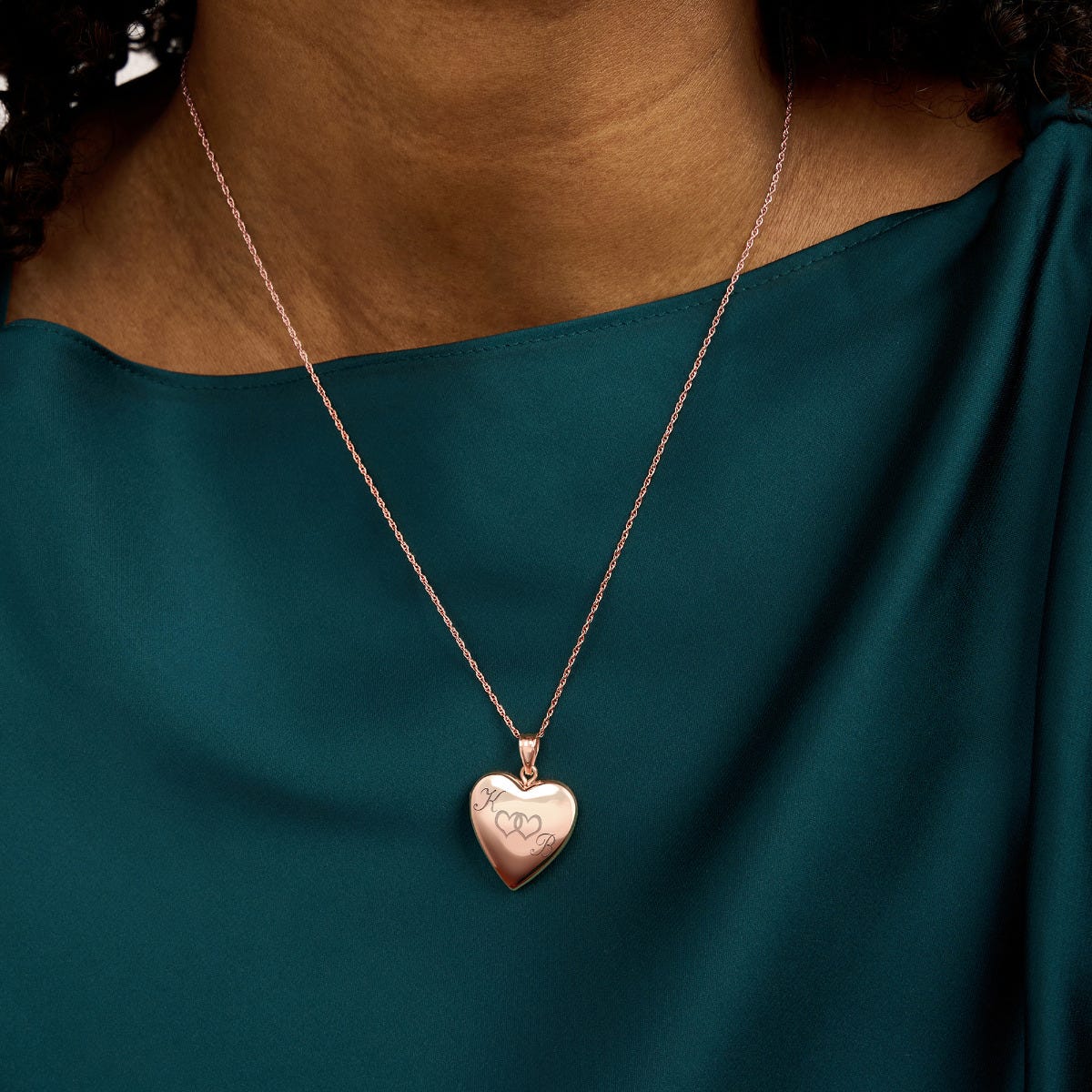 Rose Gold Plated " Together Forever" Heart Photo Locket