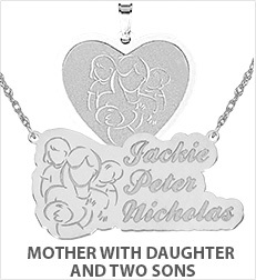 Mother with Daughter and Two Sons Pendants
