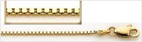 14K Solid Yellow Gold Box Chain, Standard