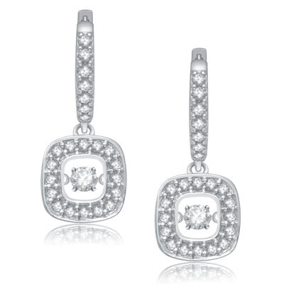 Sterling Silver Dancing Diamond Danglers Earrings Pg86011 Sterling Silver Dancing Diamond Danglers Earrings